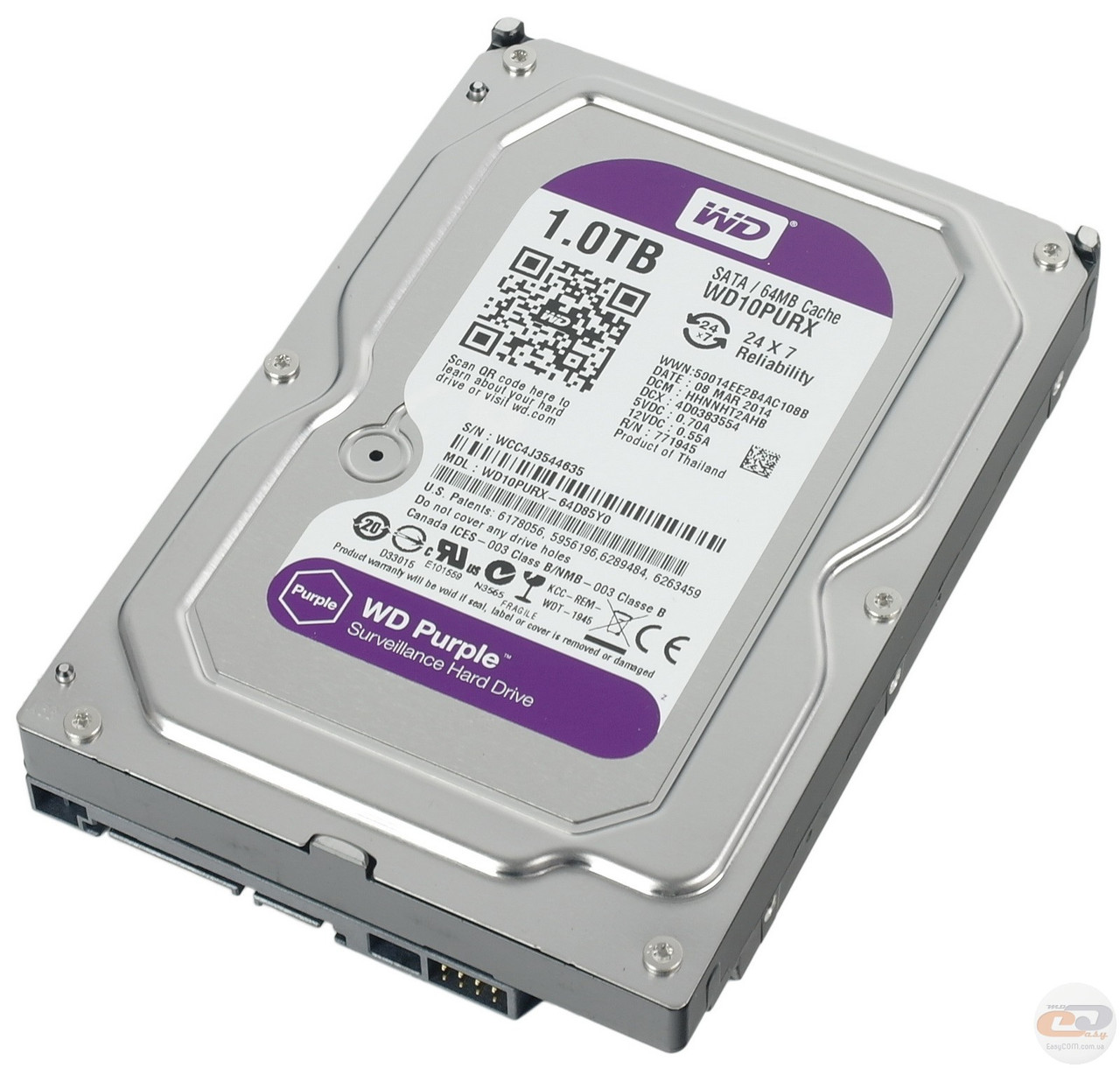 Western Digital Purple 3,5'' 1Tb (WD10PURX) - внутренний жесткий диск