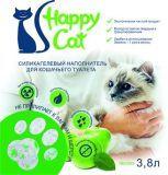 Happy Cat 3,8л (1,7кг) Яблоко Силикагелевый наполнитель - фото 1 - id-p3667270