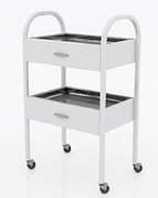 Столик хирургический с 2-мя выдвижными ящиками, 2-мя нержавеющими поддонами