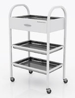 Столик хирургический с 1-им выдвижным ящиком, с 3-мя нержавеющими поддонами