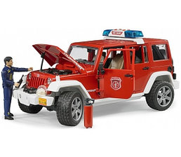 Bruder Игрушечный Пожарный Внедорожник Jeep Wrangler Rubicon с фигуркой (Брудер)