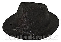 Шляпа федора блестящая карнавальная (черная)