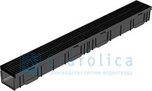 Канал с пластиковой решеткой, 1000*115*95 мм, Gidrolica