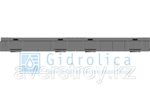 Комплект Gidrolica Light: лоток водоотводный ЛВ-10.11,5.9,5 пластиковый с решеткой пластиковой щелевой А15 - фото 2 - id-p44821218