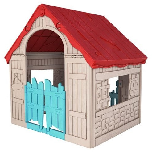 KETER Игровой Дом FOLDABLE PLAYHOUSE СКЛАДНОЙ Бежевый-красный (101.8x89.7x110.6h)