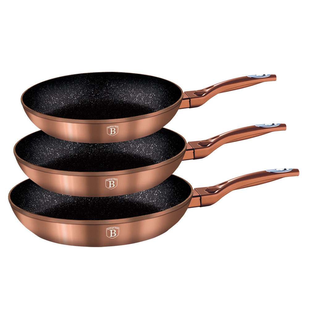 Набор сковородок Berlinger Haus Rose-gold Metallic Line (3 шт)