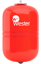 Бак мембранный для систем отопления Wester WRV 8, красный