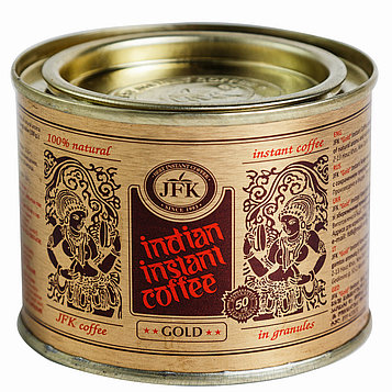Индийский быстрорастворимый гранулированный кофе (JFK GOLD), 50 г.