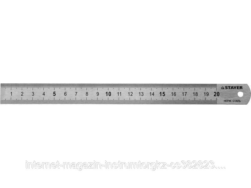 Линейка STAYER "PROFI" нержавеющая, двухсторонняя гравированная шкала, 0,5м