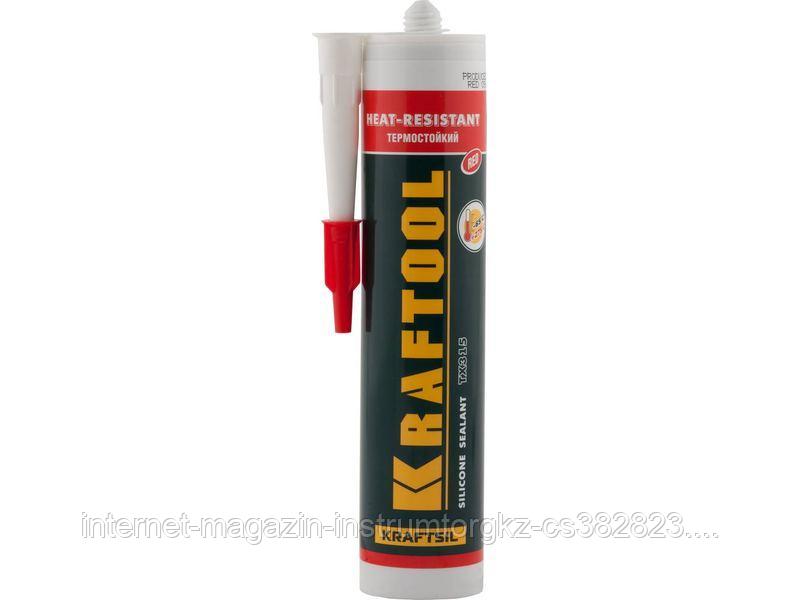 Герметик силиконовый KRAFTOOL красный, температуростойкий (от -62 С до 275 С), 300мл