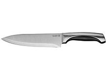 Нож LEGIONER "FERRATA" шеф-повара, рукоятка с металлическими вставками, лезвие из нержавеющей стали, 200мм