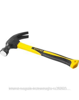 STAYER Fiberglass 560 г молоток-гвоздодёр столярный с фиберглассовой рукояткой