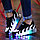 Кроссовки на роликах с подсветкой, черно-белые волны, фото 2