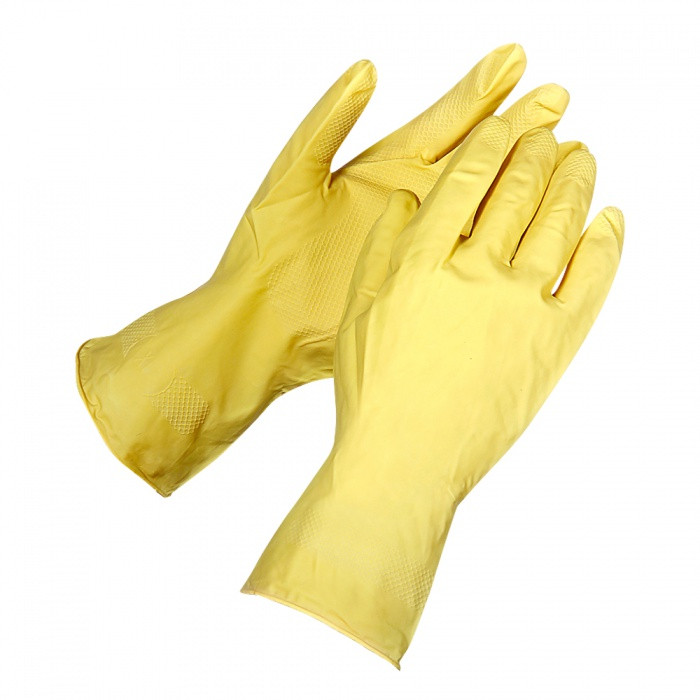 Перчатки резиновые желтые - фото 1 - id-p41982336