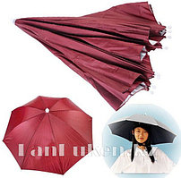 Зонт шляпа на голову (красный)