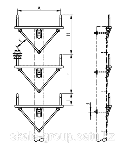 SH181 траверса A800 Hmin730 L215 dM20 OT24