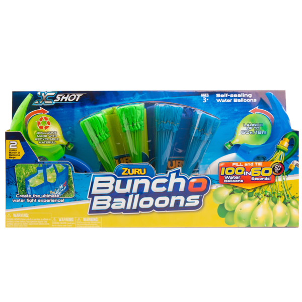 Игрушка Bunch O Balloons Супернабор на двух игроков: 140 шаров с двумя пусковыми устройствами и двумя сумками, дисплей