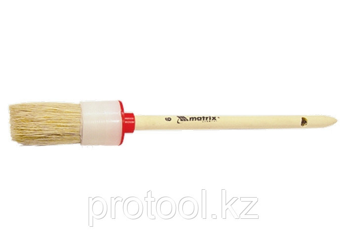 Кисть круглая №12 (45 мм), натуральная щетина, деревянная ручка// MATRIX