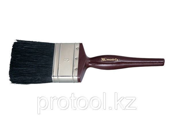 Кисть плоская "Декор" 1" (25 мм), натуральная черная щетина, деревянная ручка// MTX, фото 2