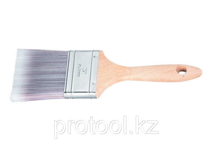 Кисть плоская Platinum 1.5", искусственная щетина, деревянная ручка / MTX