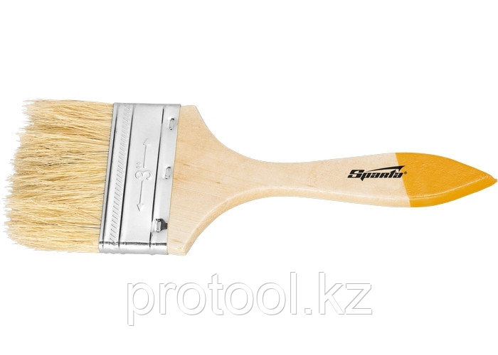 Кисть плоская Slimline 1" (25 мм), натуральная щетина, деревянная ручка// SPARTA - фото 1 - id-p44765901