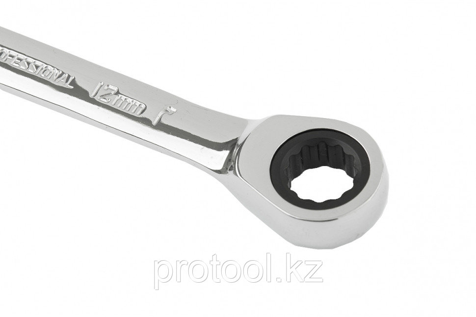 Ключ комбинированный трещоточный, 12мм, CrV, зеркальный хром// MATRIX PROFESSIONAL - фото 3 - id-p44766083