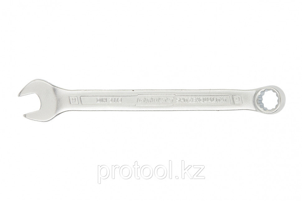 Ключ комбинированный 9 мм, CrV, холодный штамп // GROSS - фото 1 - id-p44766079