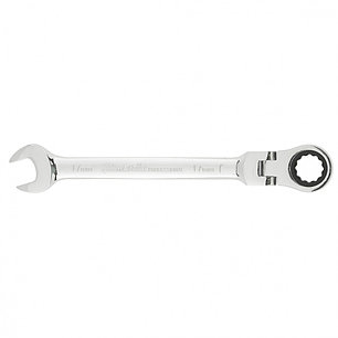 Ключ комбинированный трещоточный, 17мм, CrV, шарнирный, зерк.хром// MATRIX PROFESSIONAL, фото 2