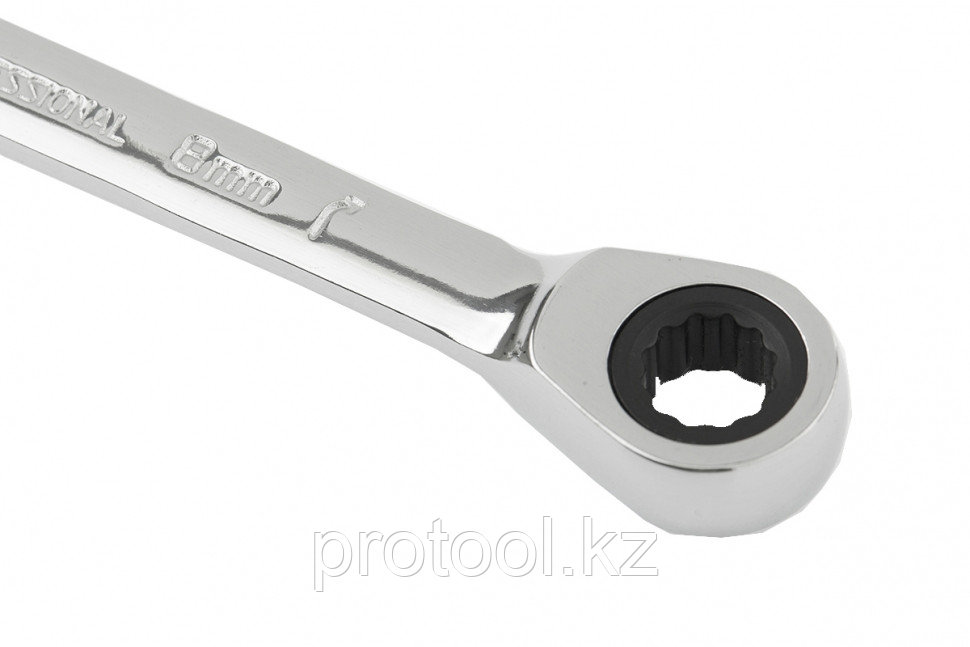 Ключ комбинированный трещоточный, 8мм, CrV, зеркальный хром// MATRIX PROFESSIONAL - фото 3 - id-p44766096