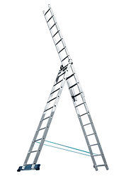 Лестница, 3 х 12 ступеней, алюминиевая, трехсекционная // Pоссия