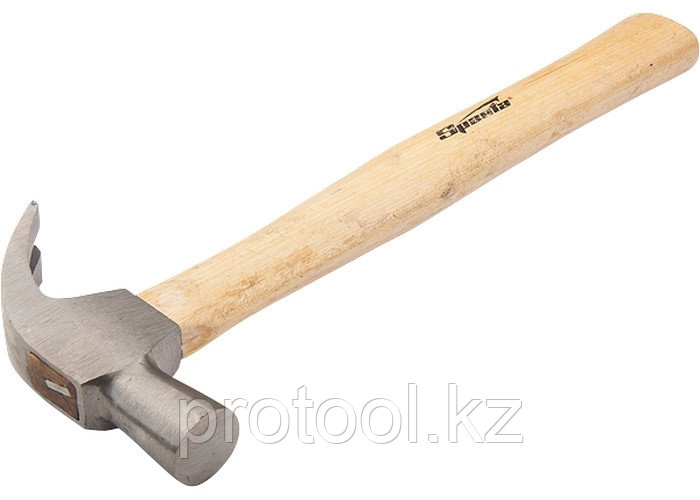 Молоток-гвоздодер, 225 г, боек 22 мм, деревянная рукоятка// SPARTA
