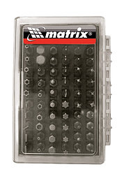 Набор бит с магнитным держателем, CrV,61шт//MATRIX