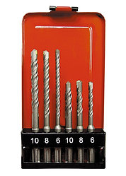 Набор буров по бетону, 6-8-10х110, 6-8-10х160 мм, 6 шт., в пластик. коробке, SDS PLUS// MATRIX