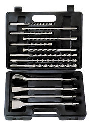 Набор буров по бетону, 6-8-10х160, 8-10-12х210, 10-12-14х260 мм, зубила 4шт., в боксе // MATRIX