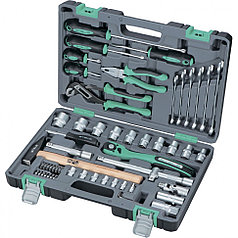 Набор инструмента, 1/2", Cr-V, S2, усиленный кейс, 58 предм.// STELS