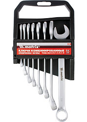 Набор ключей комбинированных, 8 - 17 мм, 6 шт., CrV, матовый хром// MATRIX