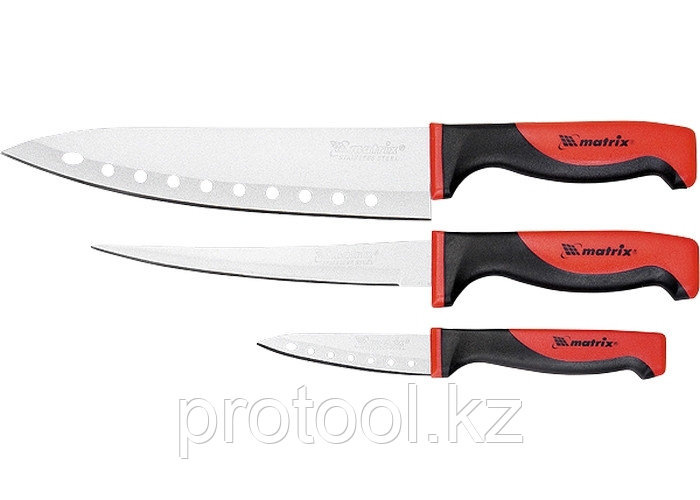 Набор ножей поварских "SILVER TEFLON", тефл. покр., 200 мм , 160 мм, 80 мм, 3 шт.// MATRIX KITCHEN - фото 1 - id-p44767787