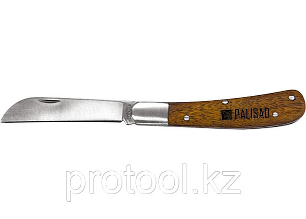 Нож садовый, 173 мм, складной, прямое лезвие, деревянная рукоятка// PALISAD, фото 2