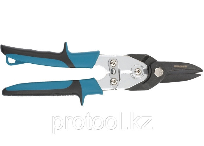Ножницы по металлу"PIRANHA"усиленные,255 мм,прямой рез,сталь-СrMo,двухкомпонентные рукоятки//GROSS - фото 2 - id-p44768166