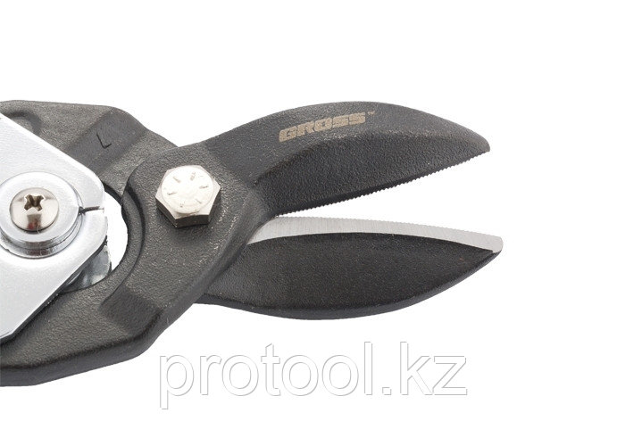 Ножницы по металлу"PIRANHA"усиленные,255 мм,прямой рез,сталь-СrMo,двухкомпонентные рукоятки//GROSS - фото 3 - id-p44768166