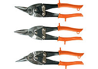 Ножницы по металлу, 250 мм, обрезиненные рукоятки, 3 шт (прямые, левые, правые)// SPARTA