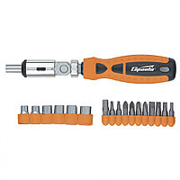 Отвертка реверсивная с шарниром, биты, торцевые головки, 18 шт.// SPARTA