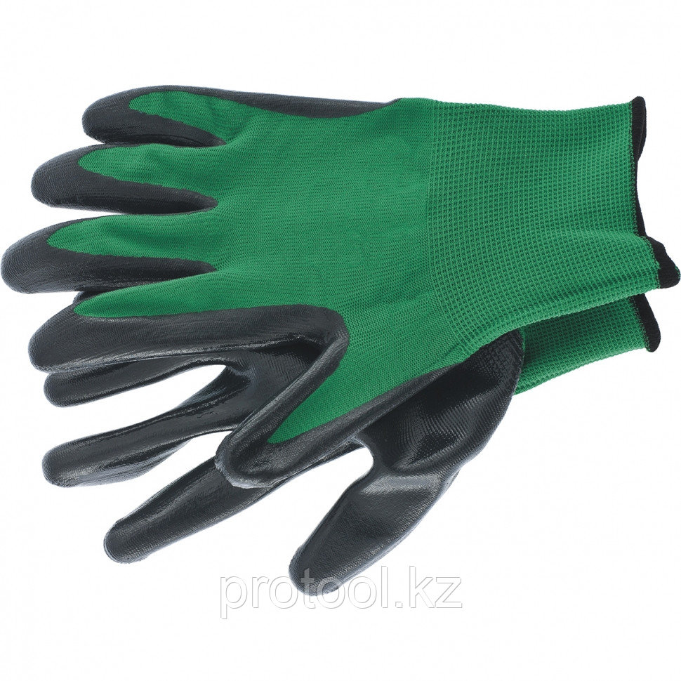 Перчатки полиэфирные с чёрным нитрильным покрытием маслобензостойкие, L, 15 класс вязки// Palisad - фото 1 - id-p44768703