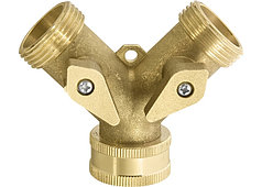 Разветвитель 2- х  канальный, регулируемый, внешняя и внутренняя резьба 3/4", латунный// PALISAD
