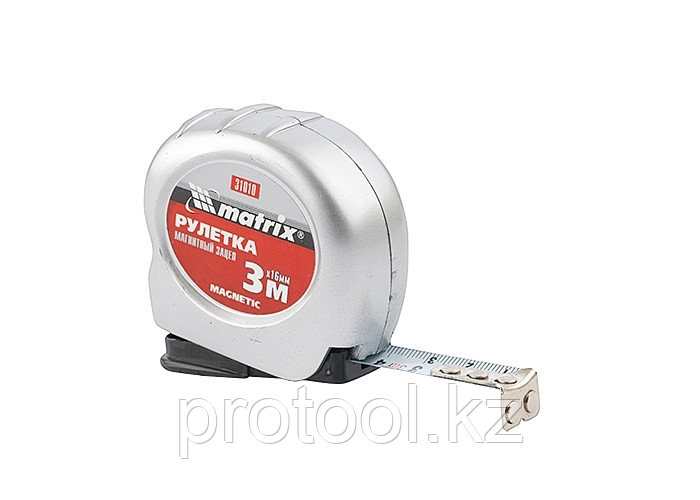 Рулетка Magnetic, 3 м х 16 мм, магнитный зацеп// MATRIX - фото 1 - id-p44769495