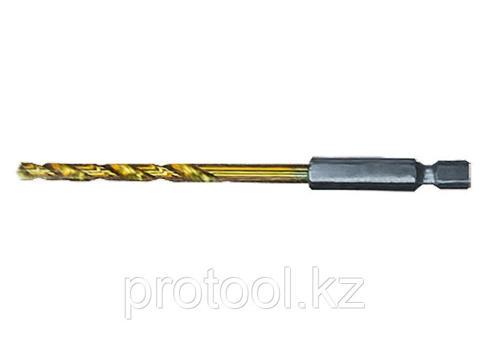 Сверло по металлу, 10 мм, HSS, нитридтитановое покрытие, 6-гранный хвостовик// MATRIX