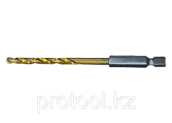 Сверло по металлу, 2,5 мм, HSS, нитридтитановое покрытие, 6-гранный хвостовик// MATRIX, фото 2