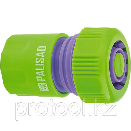 Соединитель пластмассовый быстросъемный для шланга 3/4", аквастоп// PALISAD, фото 2