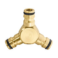 Тройник для разветвления или соединения, штуцерный, латунный // PALISAD