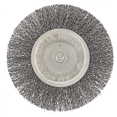 Щетка для дрели 100 мм, плоская со шпилькой, витая проволока // СИБРТЕХ